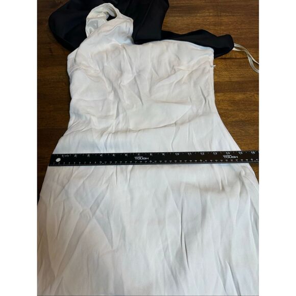 By Marlene Birger Chaitan One Shoulder Black Ruffle Mini Dress - Picture 8 of 10